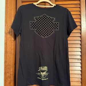 Harley-Davidson Black Tee with Gold Accents
